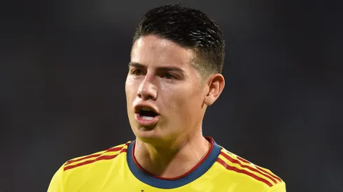 CORDOBA, ARGENTINA - FEBRUARY 01: James Rodríguez of Colombia reacts during a match between Argentina and Colombia as part of FIFA World Cup Qatar 2022 Qualifiers at Mario Alberto Kempes Stadium on February 01, 2022 in Cordoba, Argentina. (Photo by Marcelo Endelli/Getty Images)