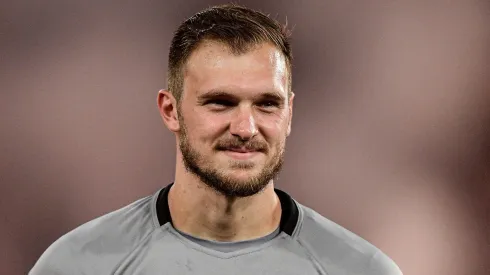 RJ – RIO DE JANEIRO – 07/05/2023 – BRASILEIRO A 2023, BOTAFOGO X ATLETICO-MG – Lucas Perri goleiro do Botafogo durante partida contra o Atletico-MG no estadio Engenhao pelo campeonato BRASILEIRO A 2023.