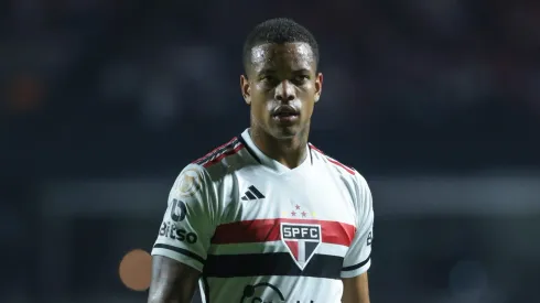 SP - SAO PAULO - 27/05/2023 - BRASILEIRO A 2023, SAO PAULO X GOIAS - Caio Paulista jogador do Sao Paulo durante partida contra o Goias no estadio Morumbi pelo campeonato BRASILEIRO A 2023.