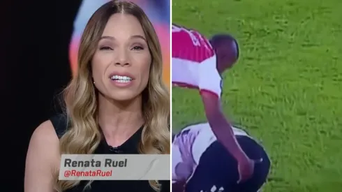 Foto: ESPN Brasil/YouTube e reprodução/@RuelRenata - Renata Ruel se revolta na Sul-Americana