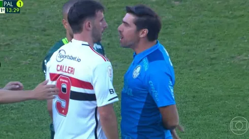 Foto: Reprodução/TV Globo - Calleri se desentendeu com Abel durante Choque-Rei e encarada viralizou nas redes sociais