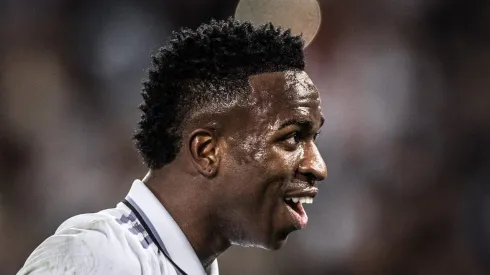 MARROCOS - RABAT - 11/02/2023 - MUNDIAL DE CLUBES 2023, REAL MADRI X ALHILAL - Vinicius Junior jogador do Real Madri comemora durante partida contra o Al Hilal no estadio Principe Moulay Abdellah pelo campeonato Mundial De Clubes 2023. Foto: Pedro Martins/AGIF