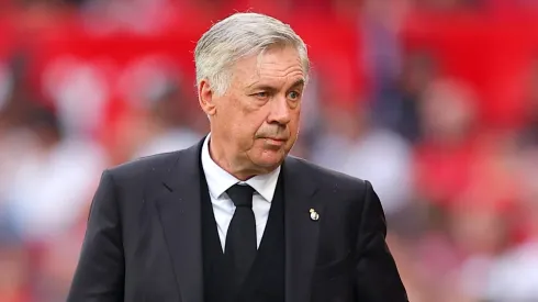 SEVILLE, SPAIN - MAY 27: Carlo Ancelotti, Head Coach of Real Madrid, looks on during the LaLiga Santander match between Sevilla FC and Real Madrid CF at Estadio Ramon Sanchez Pizjuan on May 27, 2023 in Seville, Spain. (Photo by Fran Santiago/Getty Images)