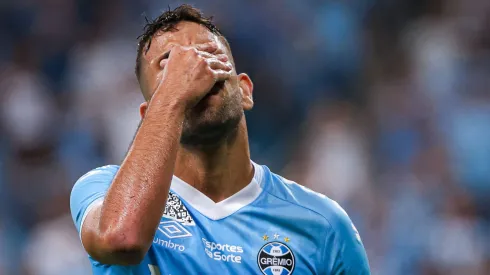 RS - Porto Alegre - 16/03/2023 - COPA DO BRASIL 2023, GREMIO X FERROVIARIO - Pepe jogador do Gremio lamenta chance perdida durante partida contra o Ferroviario no estadio Arena do Gremio pelo campeonato Copa do Brasil 2023.