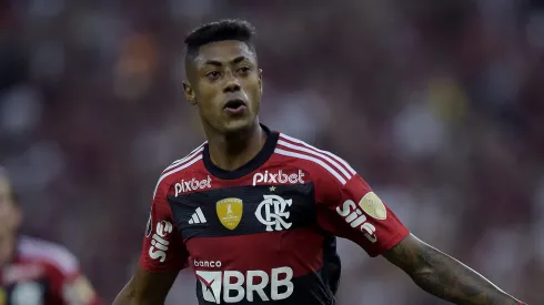 Bruno Henrique, do Flamengo, comemora seu gol durante partida contra o Aucas no Maracanã pela Libertadores 2023. Foto: Alexandre Loureiro/AGIF