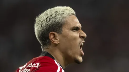 RJ - RIO DE JANEIRO - 28/06/2023 - LIBERTADORES 2023, FLAMENGO X AUCAS - Pedro jogador do Flamengo comemora seu gol durante partida contra o Aucas no estadio Maracana pelo campeonato Libertadores 2023. Foto: Jorge Rodrigues/AGIF