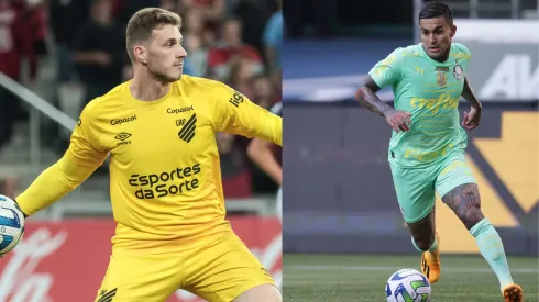 Foto: Robson Mafra/AGIF- Bento pelo Athletico-PR. Foto: Ettore Chiereguini/AGIF- Dudu pelo Palmeiras