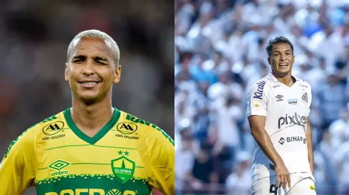 Foto: Thiago Ribeiro/AGIF- Deyverson pelo Cuiabá. Foto: Marcello Zambrana/AGIF- Marcos Leonardo pelo Santos