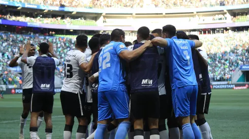 Comemoração do elenco do Botafogo em partida contra o Palmeiras pelo Brasileiro 2023.<br />
Foto: Flickr oficial Botafogo/Vítor Silva