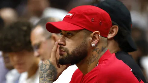 MIAMI, FLORIDA - JUNE 09: Neymar is seen in attendance during Game Four of the 2023 NBA Finals between the Denver Nuggets and the Miami Heat at Kaseya Center on June 09, 2023 in Miami, Florida. NOTE TO USER: User expressly acknowledges and agrees that, by downloading and or using this photograph, User is consenting to the terms and conditions of the Getty Images License Agreement. (Photo by Mike Ehrmann/Getty Images)