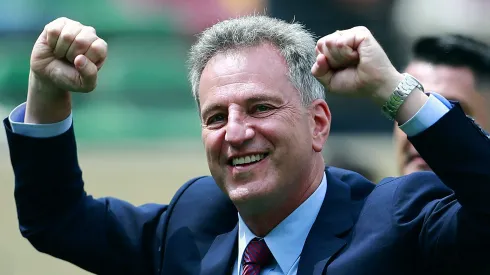 LIMA, PERU - NOVEMBER 23: Rodolfo Landim President of Flamengo smiles prior to the final match of Copa CONMEBOL Libertadores 2019 between Flamengo and River Plate at Estadio Monumental on November 23, 2019 in Lima, Peru. (Photo by Daniel Apuy/Getty Images)