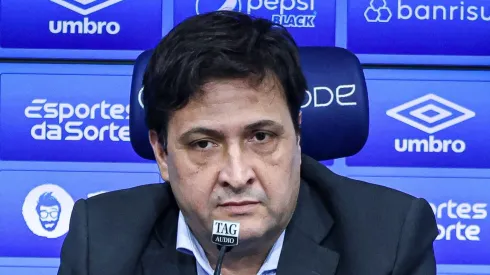 RS - PORTO ALEGRE - 29/06/2023 - GREMIO, COLETIVA DO PRESIDENTE ALBERTO GUERRA - Alberto Guerra presidente do Gremio durante em coletiva de imprensa realizada no CT Luiz Carvalho. Foto: Maxi Franzoi/AGIF
