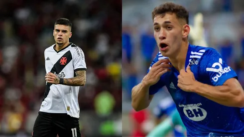 Foto: Thiago Ribeiro/AGIF- Gabriel Pec pelo Vasco. Foto: Fernando Moreno/AGIF- Stênio pelo Cruzeiro