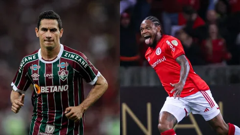 Foto: Thiago Ribeiro/AGIF- Ganso pelo Fluminense. Foto: Maxi Franzoi/AGIF- Luiz Adriano pelo Internacional