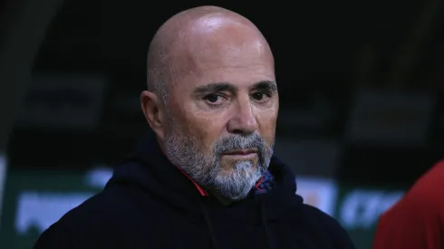 SP - SAO PAULO - 08/07/2023 - BRASILEIRO A 2023, PALMEIRAS X FLAMENGO - Jorge Sampaoli tecnico do Flamengo durante partida contra o Palmeiras no estadio Arena Allianz Parque pelo campeonato Brasileiro A 2023. Foto: Ettore Chiereguini/AGIF