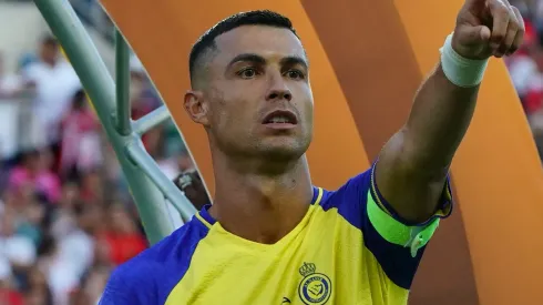 FARO, PORTUGAL - JULY 20: Cristiano Ronaldo of Al Nassr before the start of the Pre-Season Friendly match between Al Nassr and SL Benfica at Estadio Algarve on July 20, 2023 in Faro, Portugal. (Photo by Gualter Fatia/Getty Images)