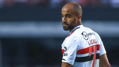 SP - SAO PAULO - 06/08/2023 - BRASILEIRO A 2023, SAO PAULO X ATLETICO-MG - Lucas Moura jogador do Sao Paulo durante partida contra o Atletico-MG no estadio Morumbi pelo campeonato Brasileiro A 2023. Foto: Marcello Zambrana/AGIF