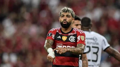 RJ - RIO DE JANEIRO - 03/08/2023 - LIBERTADORES 2023, FLAMENGO X OLIMPIA - Gabigol jogador do Flamengo durante partida contra o Olimpia no estadio Maracana pelo campeonato Libertadores 2023. Foto: Thiago Ribeiro/AGIF