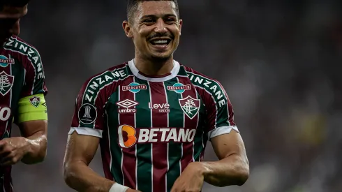 RJ – RIO DE JANEIRO – 24/08/2023 – LIBERTADORES 2023, FLUMINENSE X OLIMPIA – Andre jogador do Fluminense comemora seu gol durante partida contra o Olimpia no estadio Maracana pelo campeonato Libertadores 2023. Foto: Thiago Ribeiro/AGIF