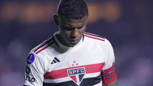 SP - SAO PAULO - 27/06/2023 - COPA SUL-AMERICANA 2023, SAO PAULO X TIGRE - Arboleda jogador do Sao Paulo durante partida contra o Tigre no estadio Morumbi pelo campeonato Copa Sul-Americana 2023. Foto: Ettore Chiereguini/AGIF