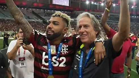 Foto: Alexandre Vidal/Flamengo - Gabigol e Jorge Jesus trabalharam juntos no Flamengo