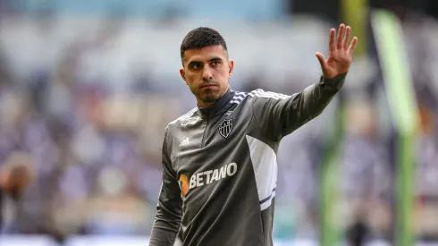 MG - BELO HORIZONTE - 02/07/2023 - BRASILEIRO A 2023, ATLETICO-MG X AMERICA-MG - Battaglia jogador do Atletico-MG durante aquecimento antes da partida contra o America-MG no estadio Mineirao pelo campeonato Brasileiro A 2023. Foto: Gilson Lobo/AGIF