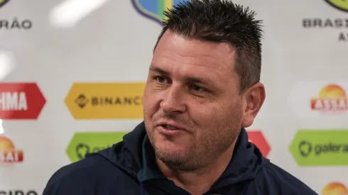 PR - CURITIBA - 20/08/2023 - BRASILEIRO A 2023, CORITIBA X FLAMENGO - Thiago Kosloski tecnico do Coritiba durante entrevista antes da partida contra o Flamengo no estadio Couto Pereira pelo campeonato Brasileiro A 2023. Foto: Robson Mafra/AGIF