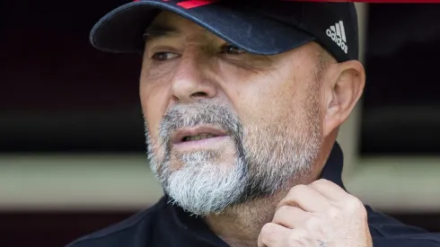PORTO ALEGRE, BRAZIL – APRIL 23: Head Coach Jorge Sampaoli of Flamengo looks on during a Brasileirao match between Internacional and Flamengo at Beira-Rio Stadium on April 23, 2023 in Porto Alegre, Brazil. (Photo by Fernando Alves/Getty Images)