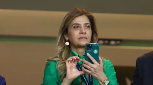 ABU DHABI, UNITED ARAB EMIRATES - FEBRUARY 12: FIFA President Gianni Infantino and Leila Mejdalani Pereira, President of Palmeiras look on prior to the FIFA Club World Cup UAE 2021 Final match between Chelsea and Palmeiras at Mohammed Bin Zayed Stadium on February 12, 2022 in Abu Dhabi, United Arab Emirates. (Photo by Francois Nel/Getty Images)
