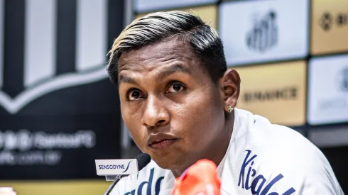 Coletiva de apresentação Alfredo Morelos (12/09/23) - Foto: Raul Baretta/ SantosFC.