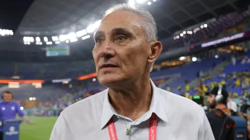 DOHA, QATAR – DECEMBER 05: Adenor Leonardo Bacchi, Head Coach of Brazil, acknowledges the fans prior to the FIFA World Cup Qatar 2022 Round of 16 match between Brazil and South Korea at Stadium 974 on December 05, 2022 in Doha, Qatar. (Photo by Buda Mendes/Getty Images)