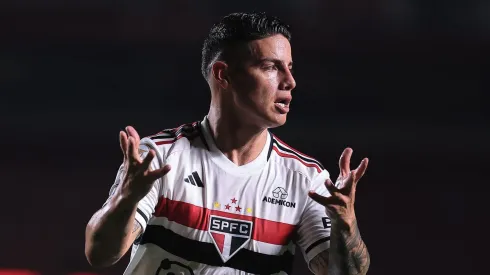Foto: Ettore Chiereguini/AGIF – James Rodriguez jogador do Sao Paulo durante partida contra o Fortaleza no estadio Morumbi pelo campeonato Brasileiro A 2023.