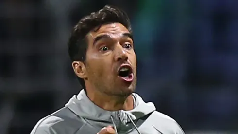 SAO PAULO, BRAZIL – OCTOBER 05: Abel Ferreira head coach of Palmeiras gestures during the Copa CONMEBOL Libertadores 2023 semi-final second leg match between Palmeiras and Boca Juniors at Allianz Parque on October 05, 2023 in Sao Paulo, Brazil. (Photo by Alexandre Schneider/Getty Images)