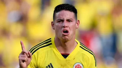 Foto: Gabriel Aponte/Getty Images - James comemorando seu tento