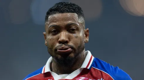 Foto: Diogo Reis/AGIF - Marinho jogador do Fortaleza lamenta durante partida contra o Corinthians no estadio Arena Corinthians pelo campeonato Copa Sul-Americana 2023.