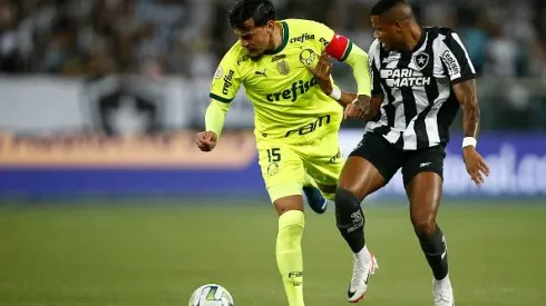 Gustavo Gómez disputa bola com Júnior Santos do Botafogo. Foto: Wagner Meier/Getty Images.
