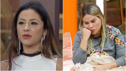 Nathalia Valente à esquerda e Kally Fonseca à direita em A Fazenda 15 – Foto: Reprodução/Record TV