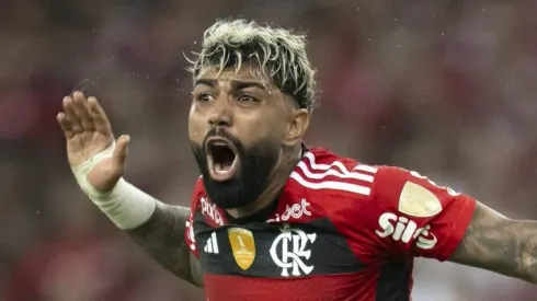 Gabigol jogador do Flamengo durante partida contra o Olimpia no estadio Maracana pelo campeonato Libertadores 2023. Jorge Rodrigues/AGIF