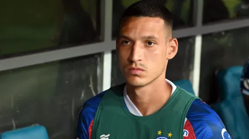 Gabriel Xavier, jogador do Bahia durante partida contra o Fortaleza no estadio Arena Fonte Nova pelo campeonato Brasileiro A 2023. Foto: Walmir Cirne/AGIF