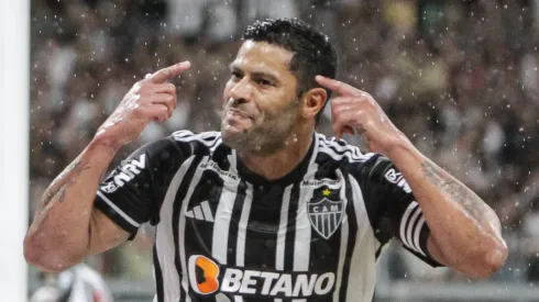 Hulk jogador do Atletico-MG comemora seu gol durante partida contra o America-MG no estadio Mineirao pelo campeonato Mineiro 2023. Fernando Moreno/AGIF