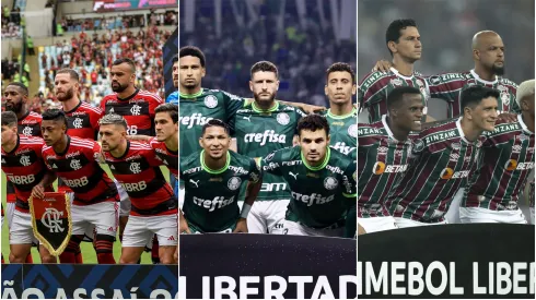 Elencos do Flamengo, Palmeiras e Fluminense. Foto: Agif