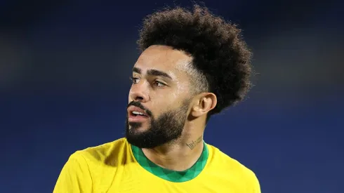 Claudinho nº 20 da Seleção Brasil nas Olimpíadas de Tóquio 2020 no Estádio Internacional de Yokohama