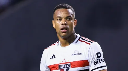 Caio Paulista marcou o único gol do São Paulo durante partida contra o Bahia no estádio Arena Fonte Nova pelo campeonato Brasileiro A 2023. Marcello Zambrana/AGIF