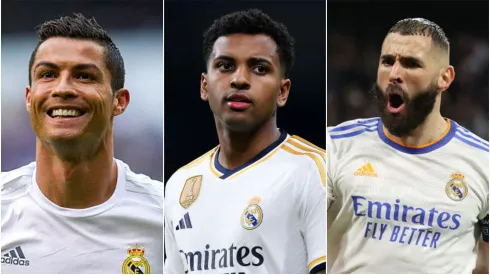 Cristiano Ronaldo, Rodrygo e Benzema. Getty Images
