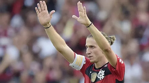 Filipe Luis jogador do Flamengo, e substituído durante partida contra o Cuiaba no estadio Maracana pelo campeonato Brasileiro A 2023. Foto: Alexandre Loureiro/AGIF