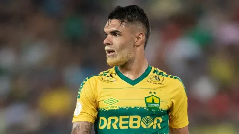 Raniele jogador do Cuiaba durante partida contra o Flamengo no estadio Arena Pantanal pelo campeonato Brasileiro A 2023. Foto: Gil Gomes/AGIF