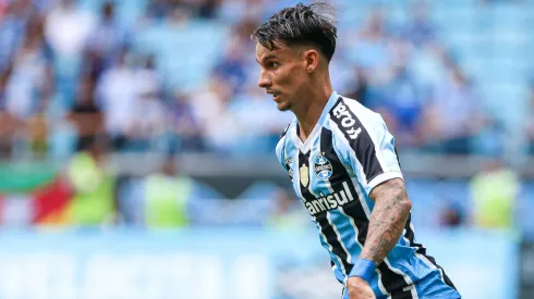 Ferreirinha jogador do Gremio durante partida contra o Aimore no estadio Arena do Gremio pelo campeonato Gaucho 2023. Foto: Maxi Franzoi/AGIF