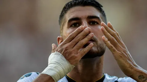 Pedro Raul jogador do Vasco comemora seu gol durante partida contra o Palmeiras no estadio Maracana pelo campeonato BRASILEIRO A 2023. Foto: Thiago Ribeiro/AGIF