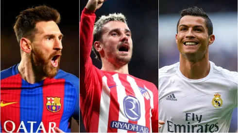 Messi, Griezmann e Cristiano Ronaldo. Getty Images