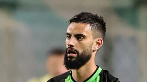 Mastriani jogador do America-MG comemora seu gol durante partida contra o Gremio no estadio Independencia pelo campeonato Brasileiro A 2023. Foto: Gilson Lobo/AGIF